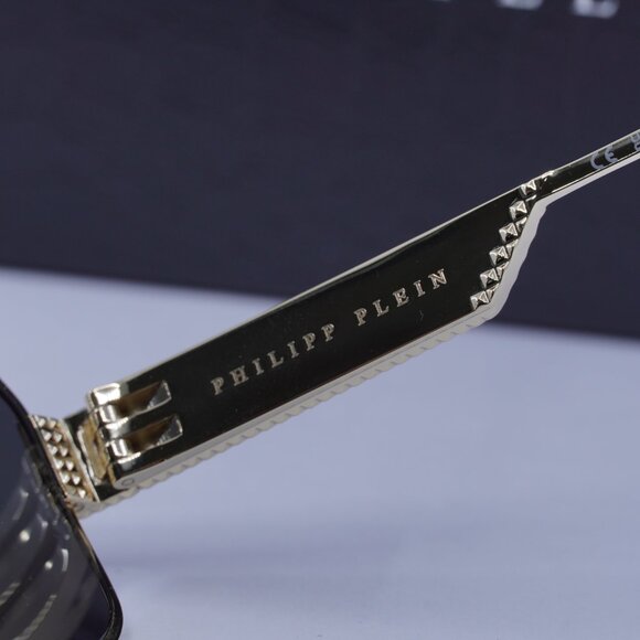 Philipp Plein SPP106M 0302 Aviator Sunglasses – Gold/Smoke - Picture 8 of 10